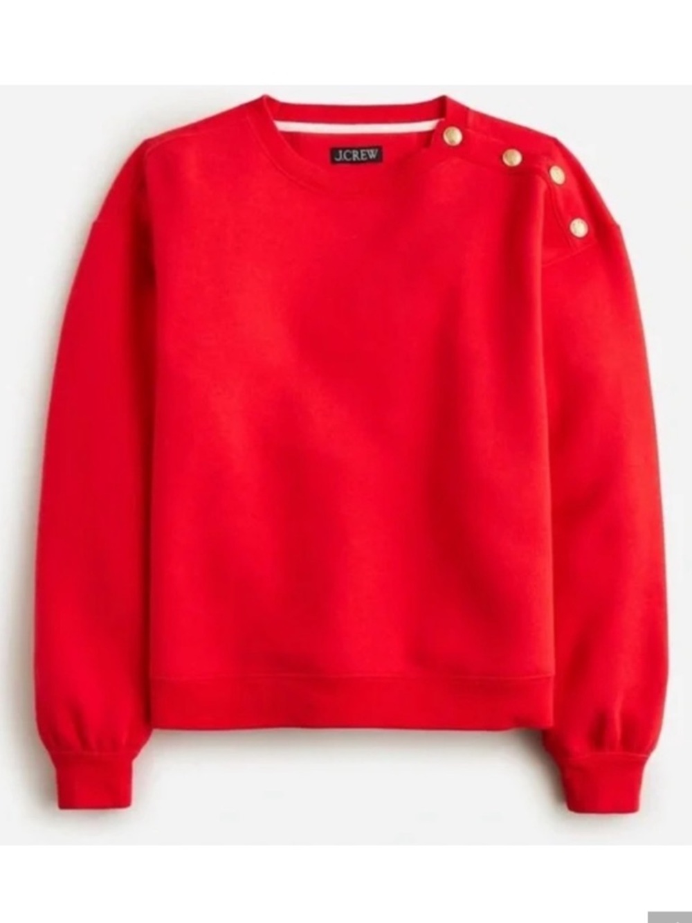 J. Crew Heritage fleece crewneck sweatshirt with buttons